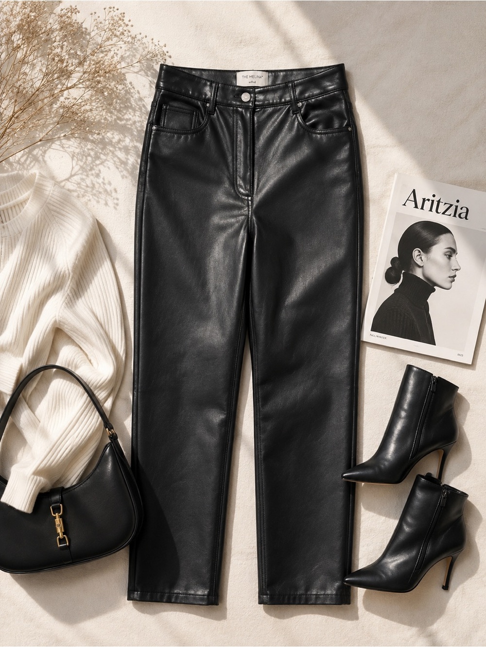 Aritzia Wilfred The Melina Vegan Leather Pants Black Size 4
